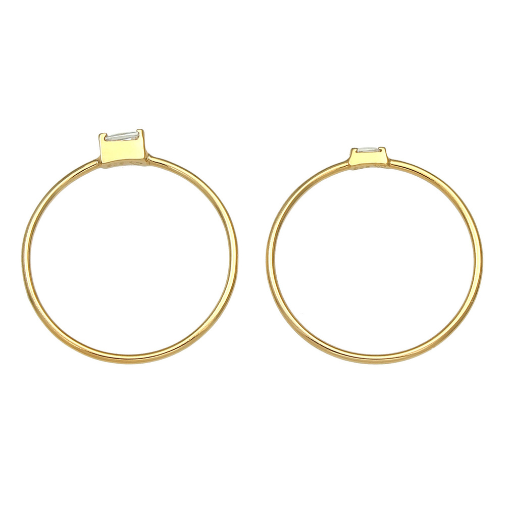 Elli Elli Bague Bague à empiler pour dames en filigrane minimal avec pierres de zircon Bague