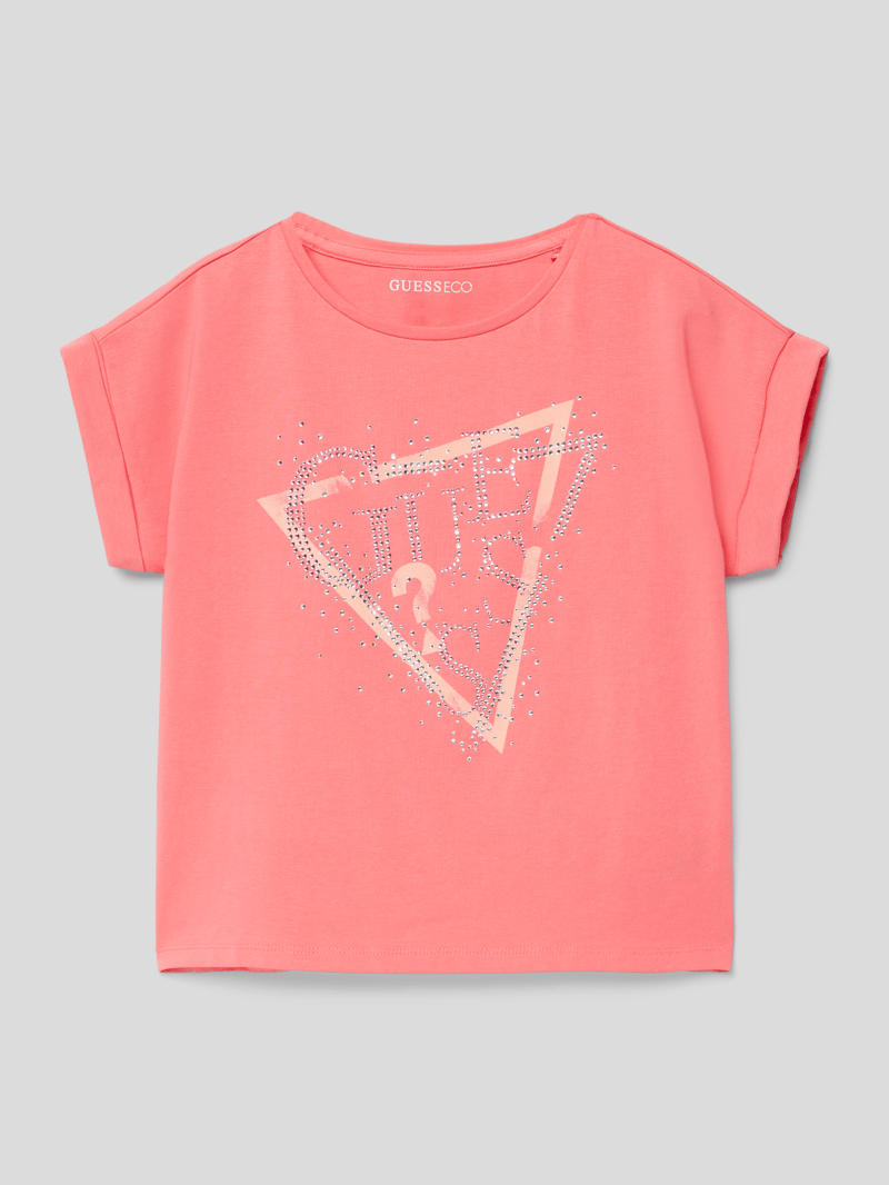 T-Shirt mit Label-Detail in pink