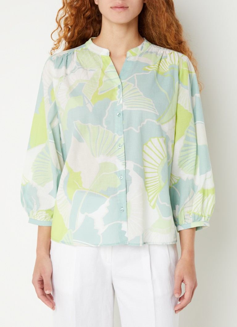 OPUS Faomi blouse with floral print and balloon sleeves