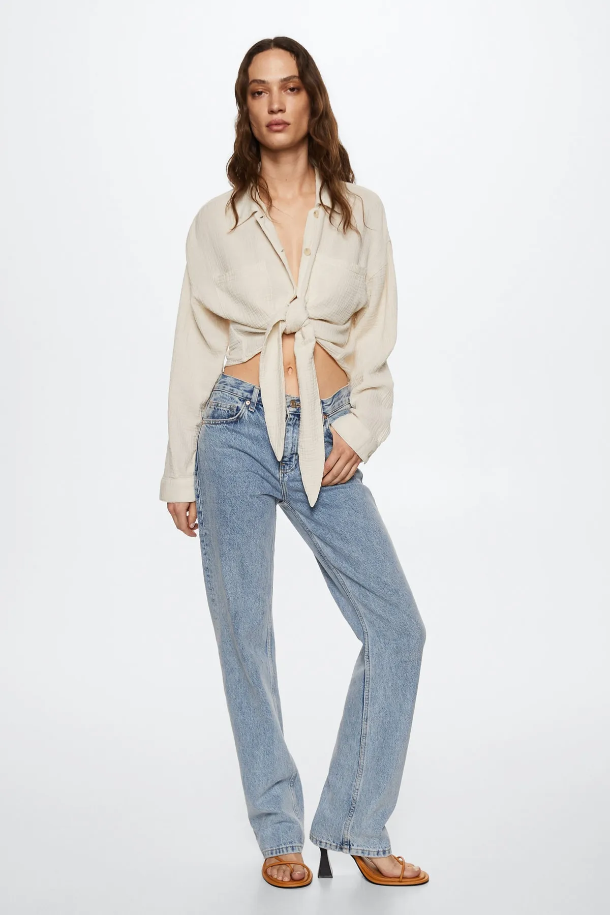 MANGO  Hemd - Ecru - Regular Fit