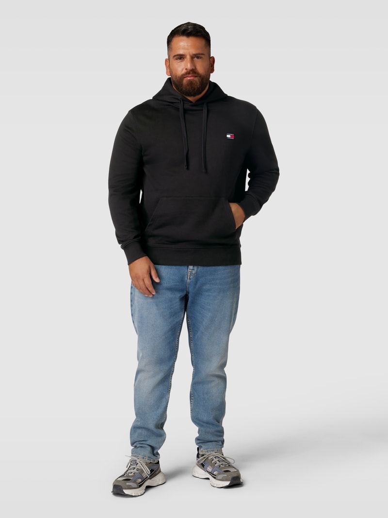 PLUS SIZE Hoodie mit Logo-Stitching in schwarz
