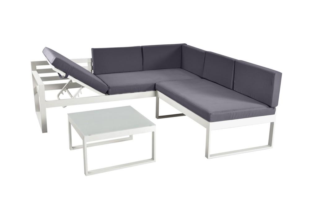 Happy Home Happy Home Ecklounge Set Loungeset grau & weiß