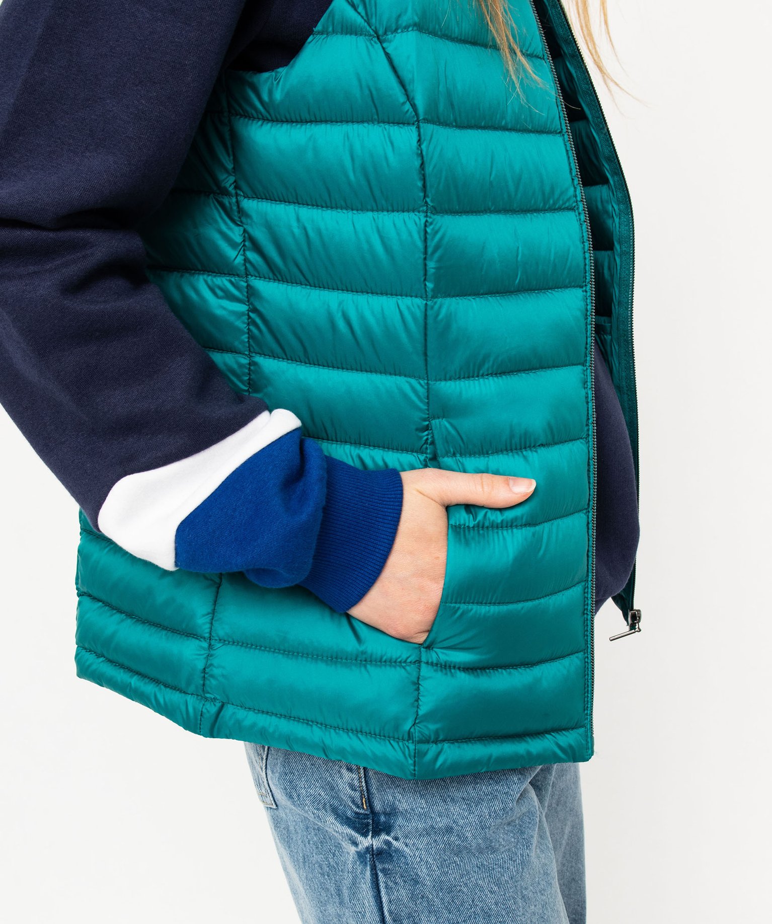 Doudoune sans manches avec col montant femme bleu | GEMO