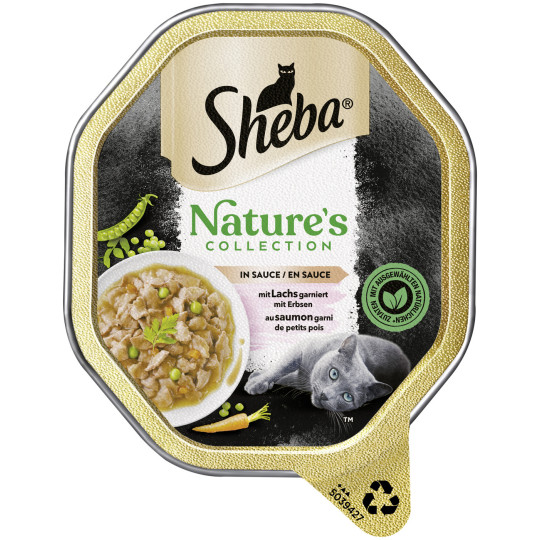 Sheba Nature's Collection in Sauce mit Lachs garniert mit Erbsen 85G