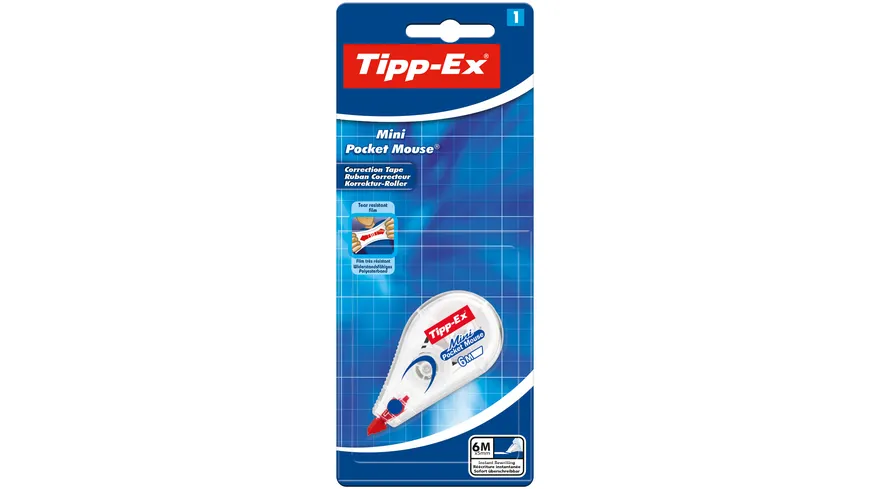 Tipp-Ex Mini Pocket Mouse Korrekturroller - 6 m x 5 mm, 1er Pack 6 m weiß