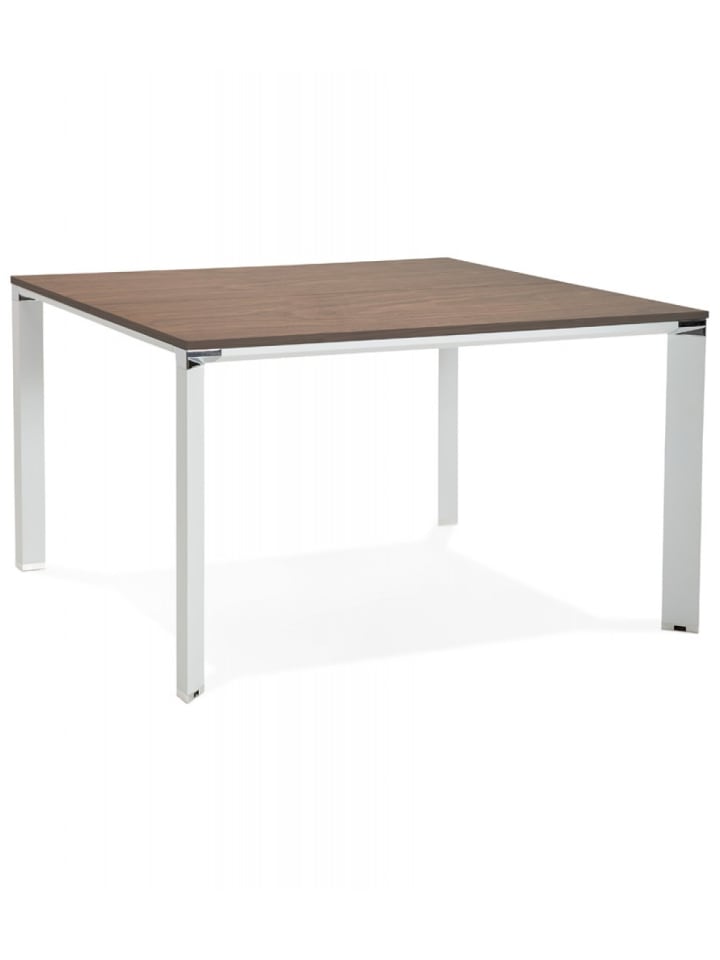 KADIMA DESIGN Besprechungstisch aus Walnussholz mit Metallgestell | Modern in Braun-Weiß günstig kaufen