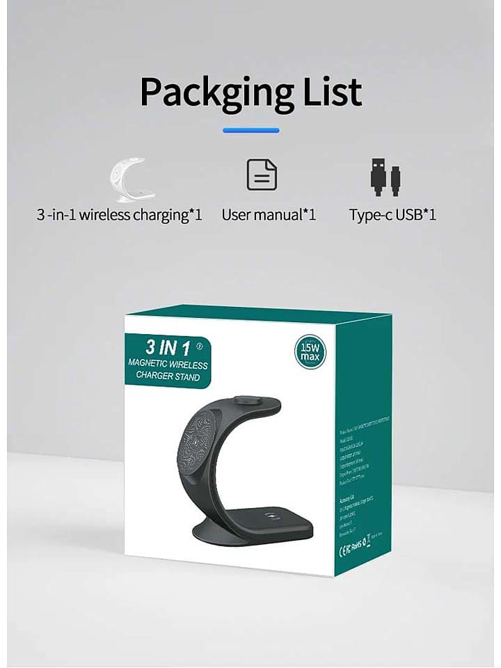 SWEET ACCESS 3in1-Ladestation in Schwarz günstig kaufen onesize