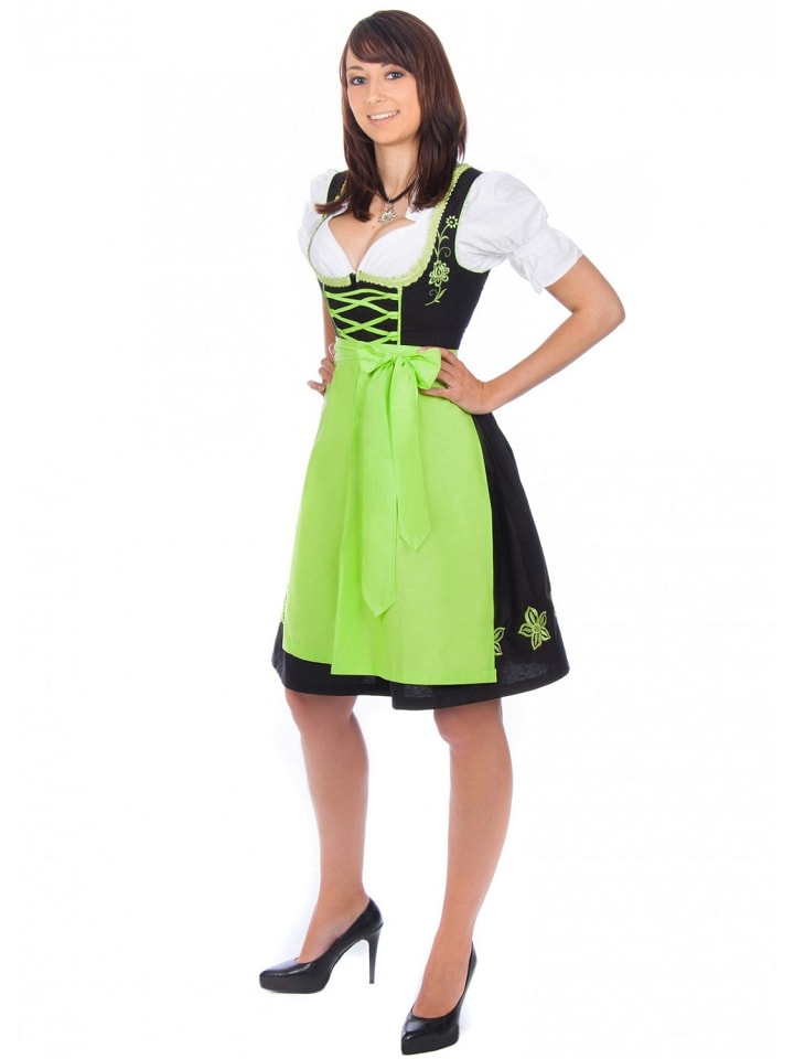 Edelnice Mini Dirndl 3-teilig in schwarz, grün günstig kaufen 34