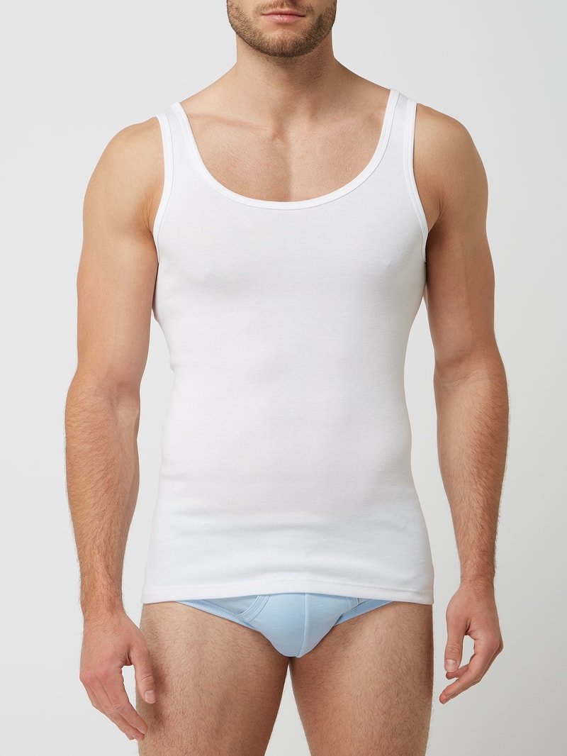 Tanktop aus Baumwolle in weiß