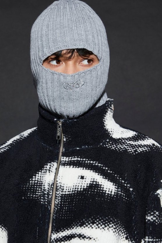 Strick-Balaclava mit Ofcl-Stickerei