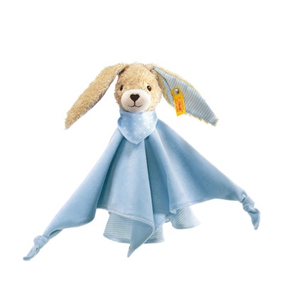 Hoppel Hase Schmusetuch, 28 cm, hellblau