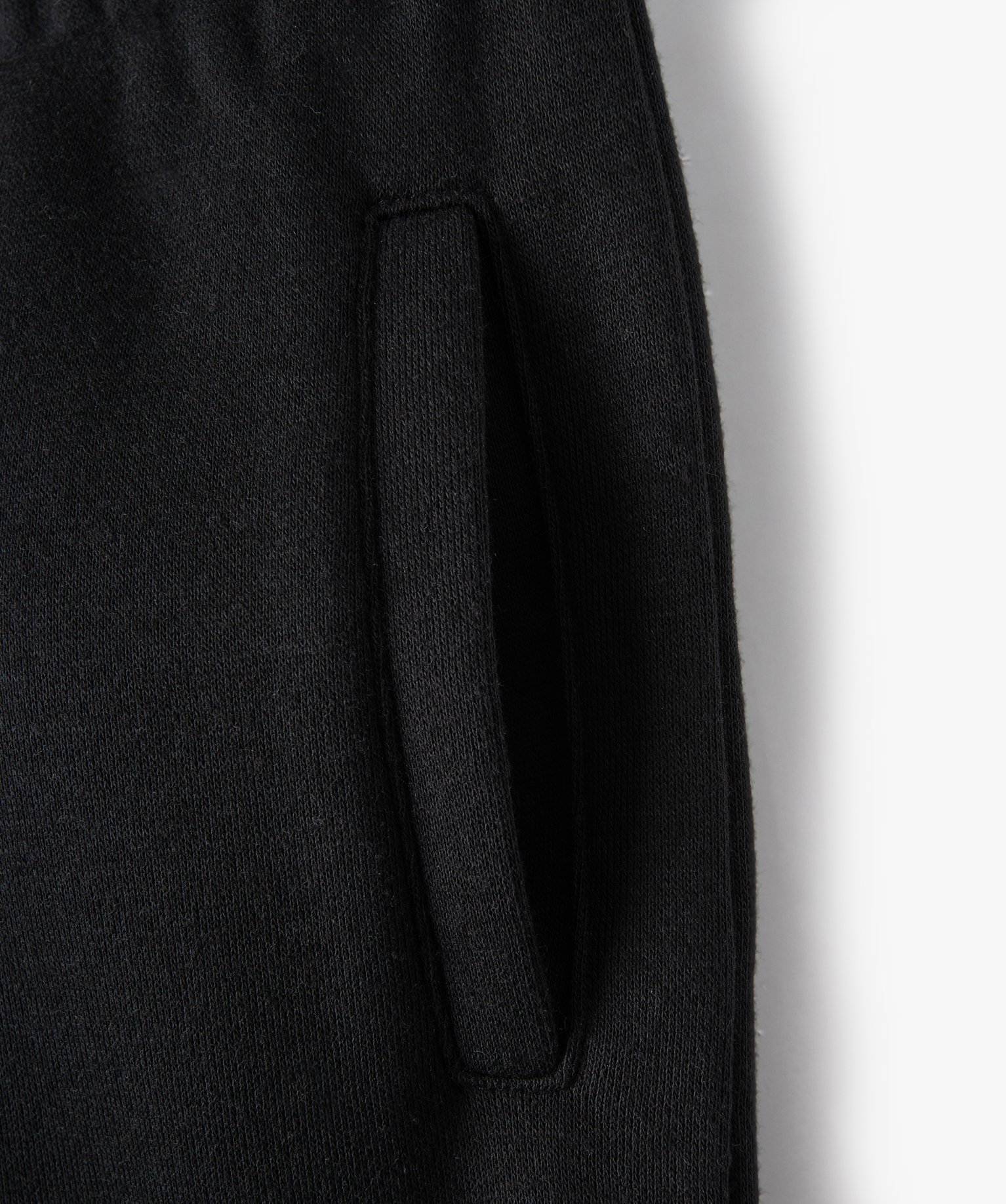 Pantalon de sport en maille molletonnée fille noir | GEMO