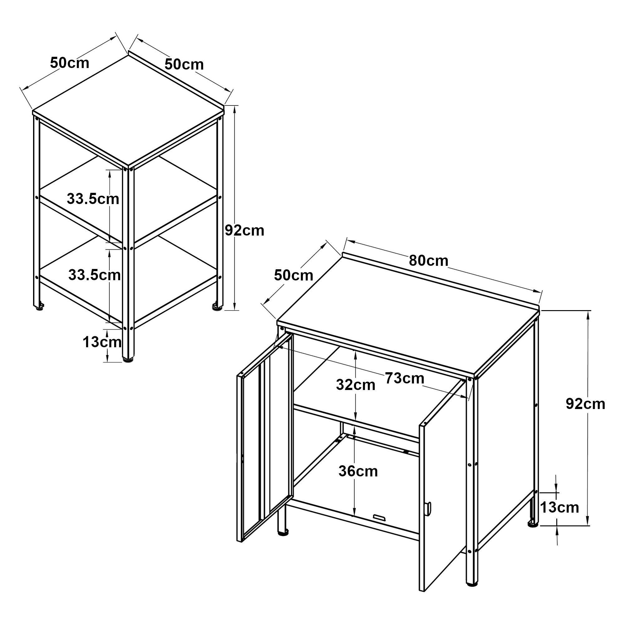 en.casa Mehrzweckschrank-Set, (Outdoor-Standregal + Schrank), Outdoorset Standregal und Schrank Schwarz, matt