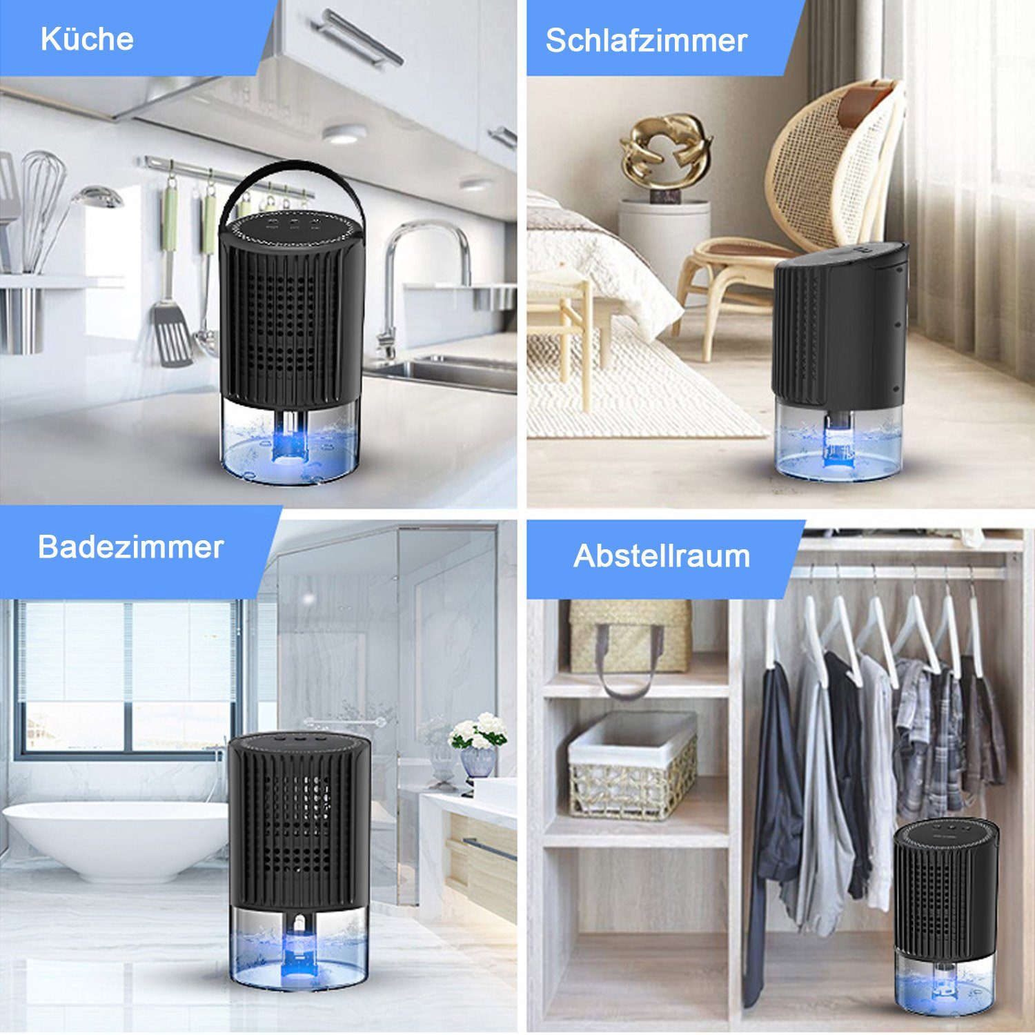 MAGICSHE Luftentfeuchter Entfeuchtung 0.35l/Tag,Unterhalb von 39dB, Tank 1 l,für 25m² Räume