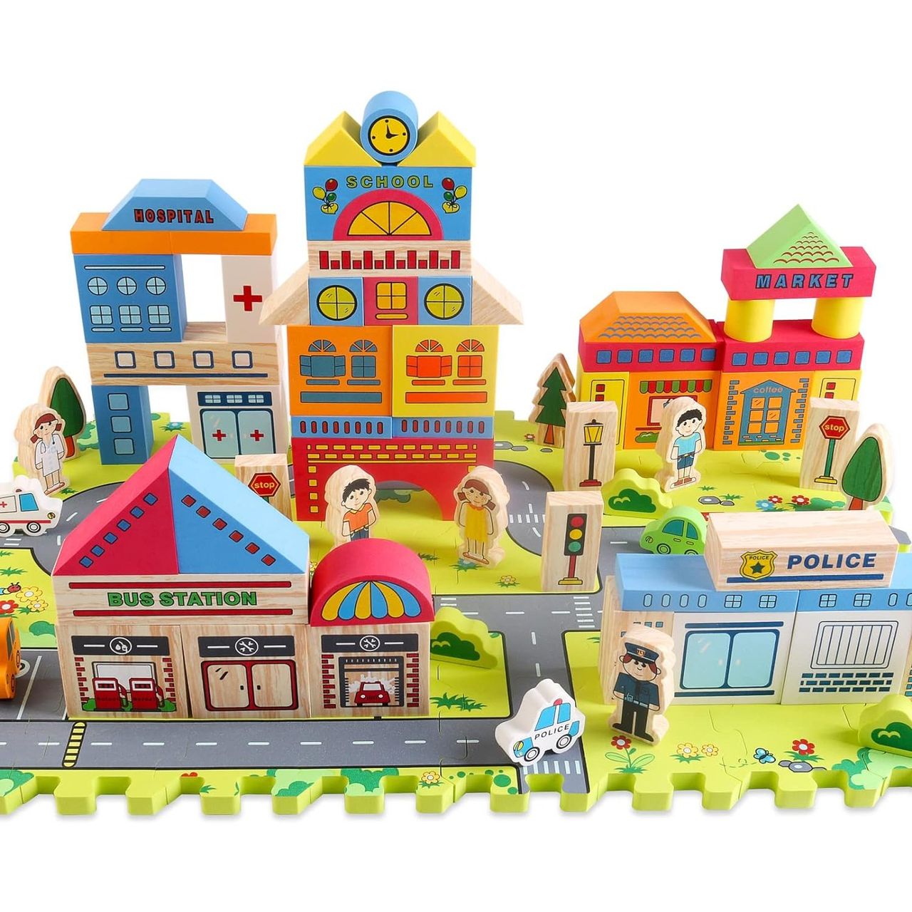 COFI 1453 114-teiliges Spielset aus Schaumstoffbausteinen für die frühe Bildung