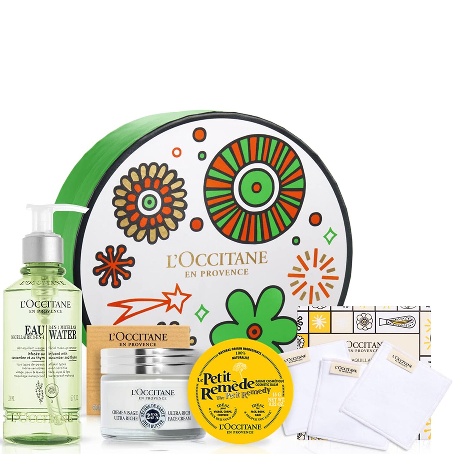 l'occitane Karité Coffret Visage - 3 Soins + Coton Réutilisable x3