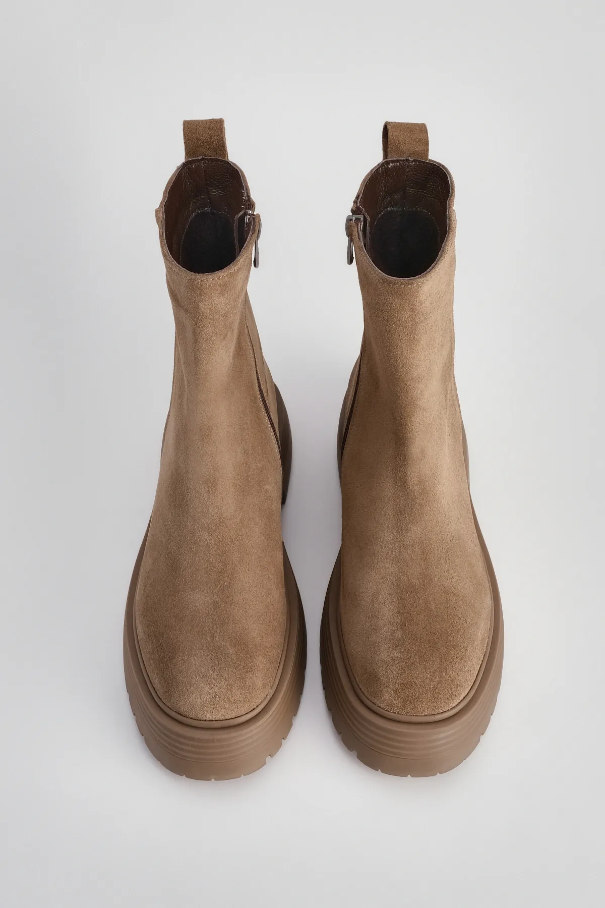 Marjin  Damen-Freizeitstiefel aus echtem Leder, dicke Sohle, umweltfreundliches Wildleder