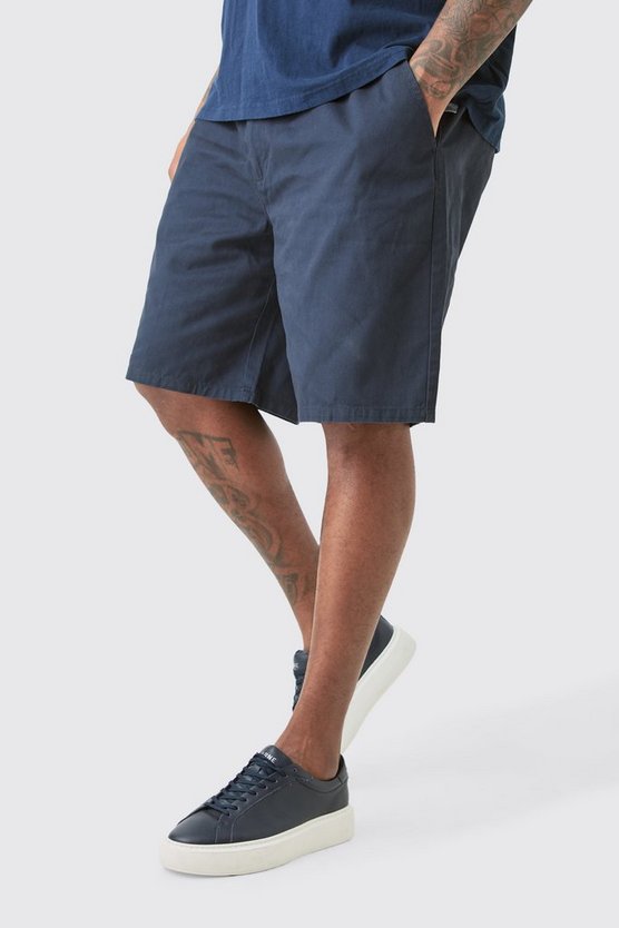 Plus lockere dunkelblaue Shorts