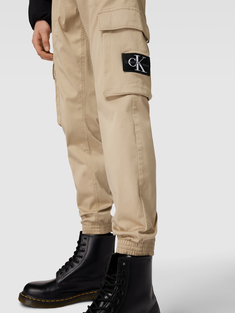 Cargohose in unifarbenem Design Modell 'WASHED' in beige