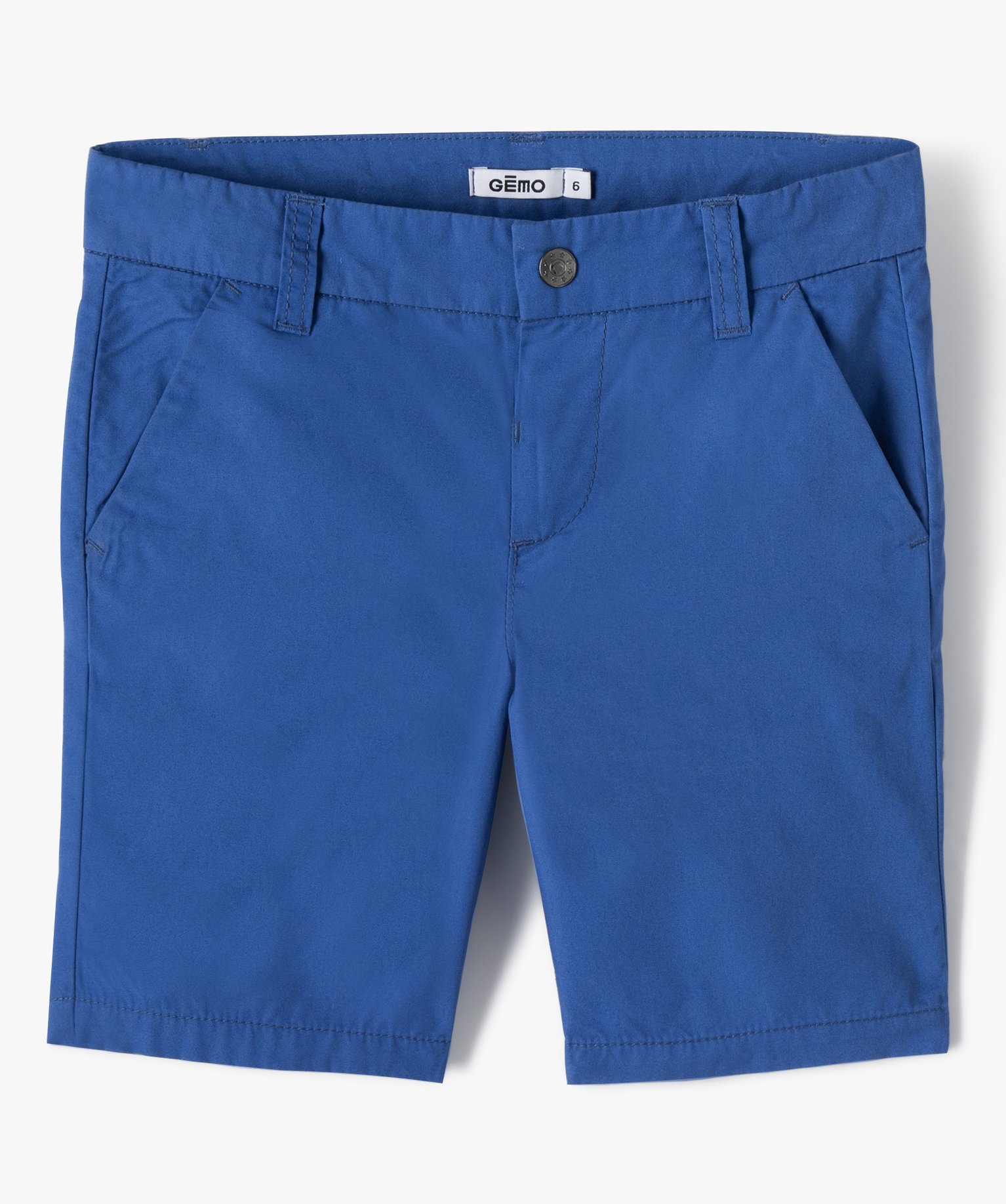 Bermuda Garçon en toile de coton bleu | GEMO