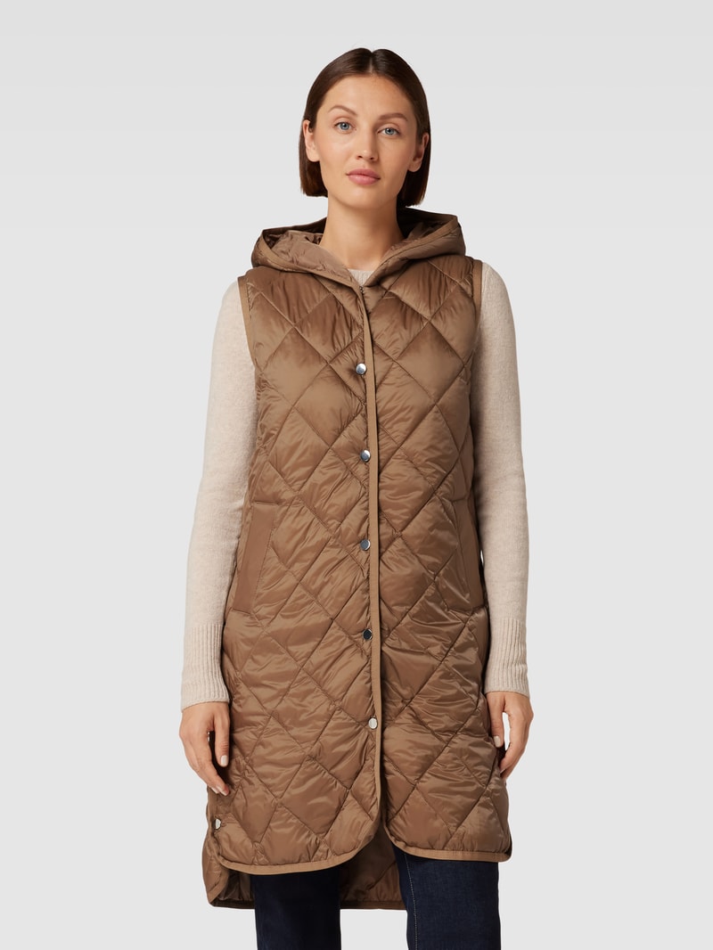 Steppweste mit Eingrifftaschen Modell 'Wiamant' in taupe
