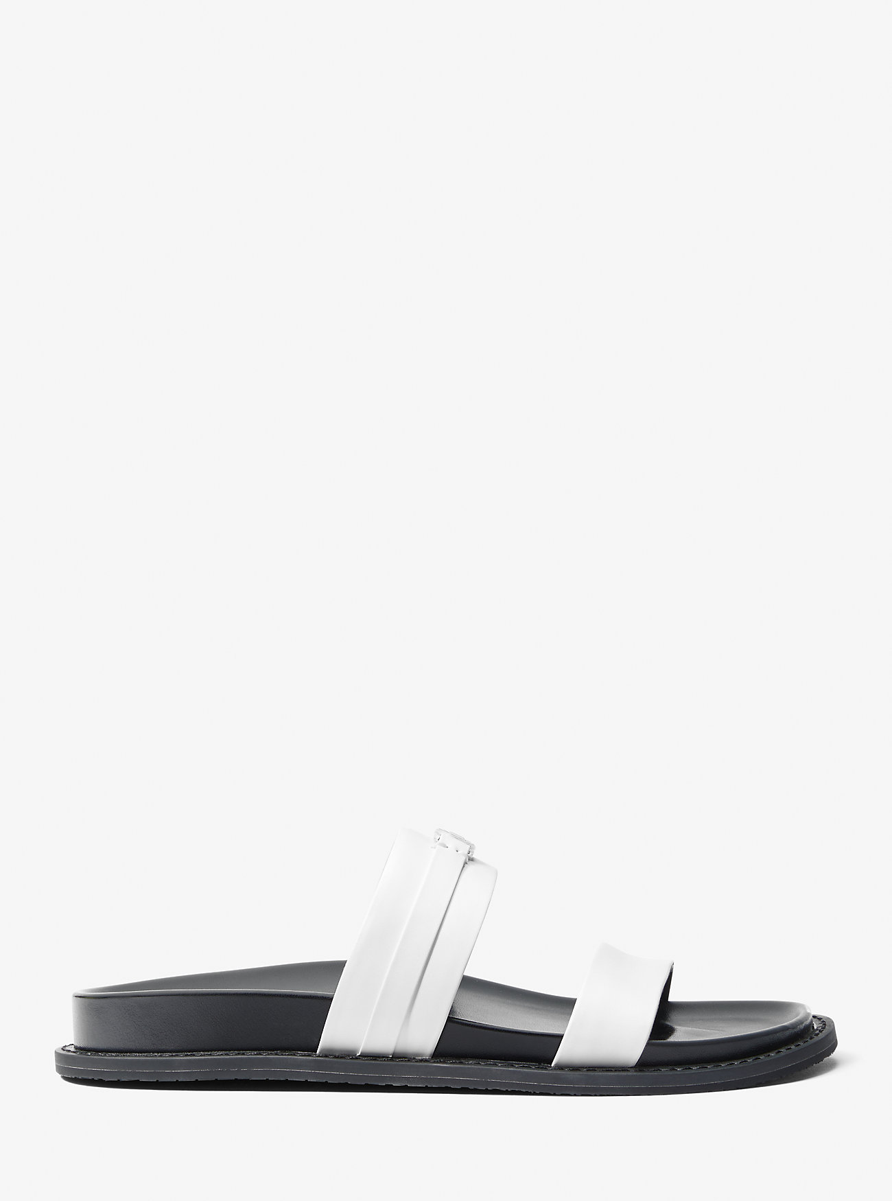 Mandy Leather Flat Sandal - OPTIC WHITE