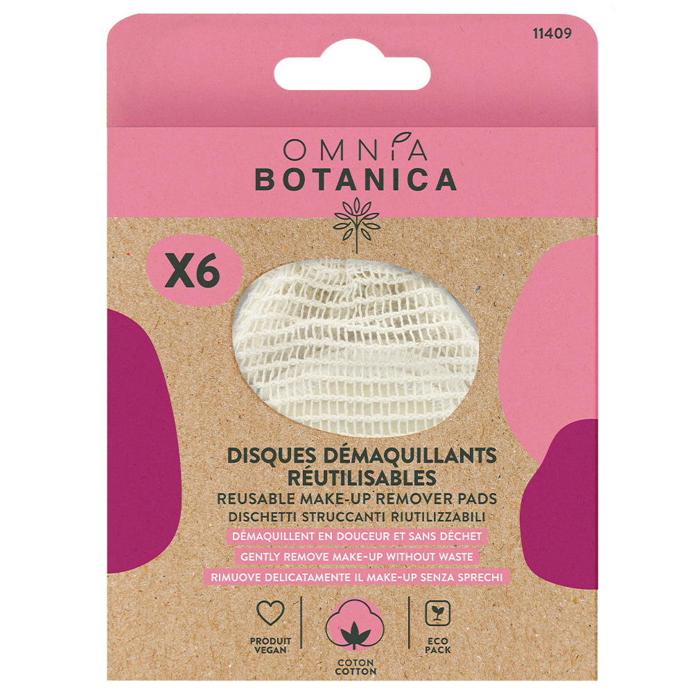 Omnia Botanica KIT COTONS REUTILISABLES X6 ACCESSOIRE DEMAQUILLAGE