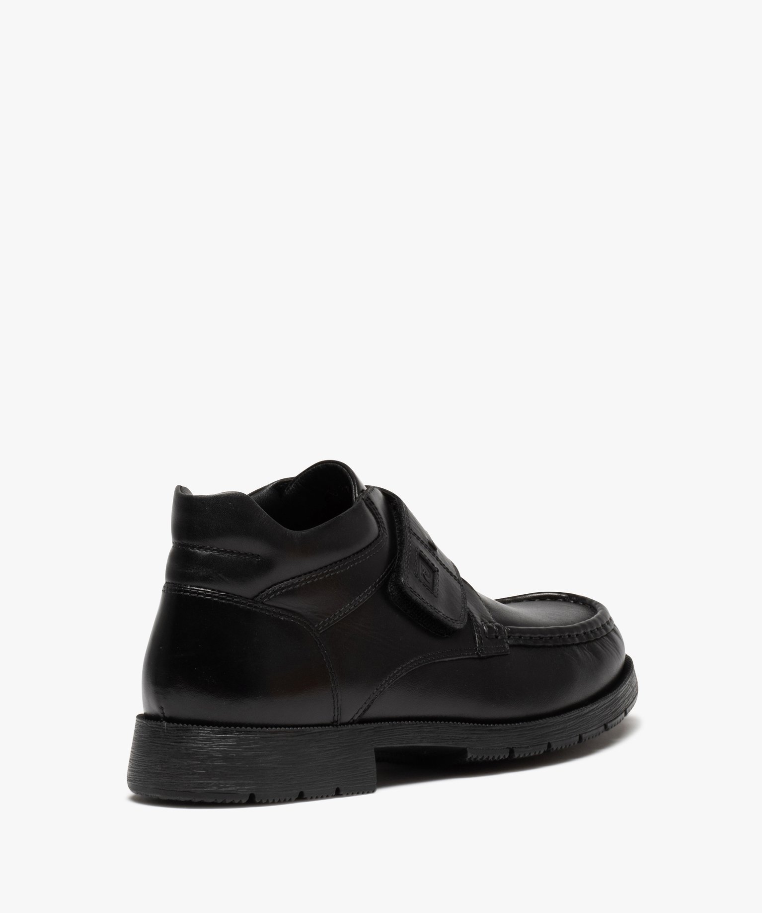 Boots homme unies en cuir avec scratch - Pierre Cardin noir | GEMO