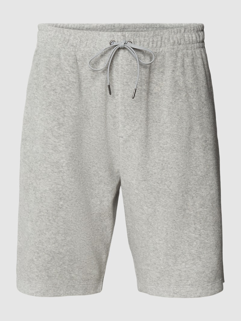 Sweatshorts mit Allover-Muster Modell 'ATHLETIC' in hellgrau meliert