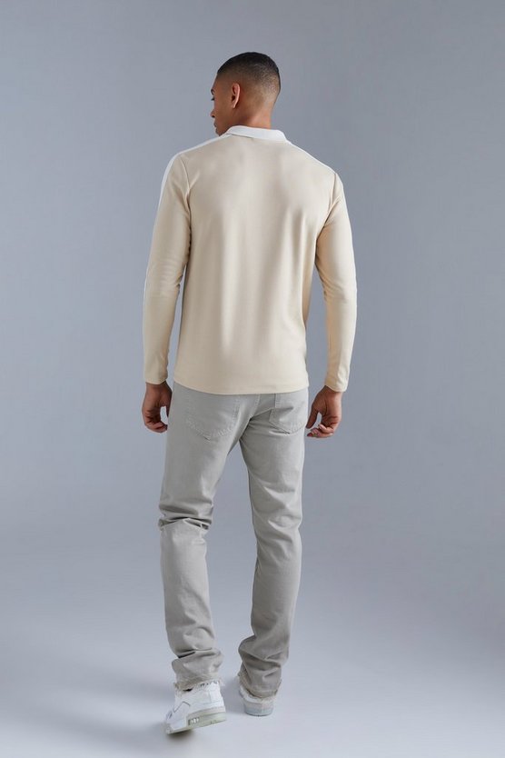Langärmliges Slim-Fit Man Poloshirt