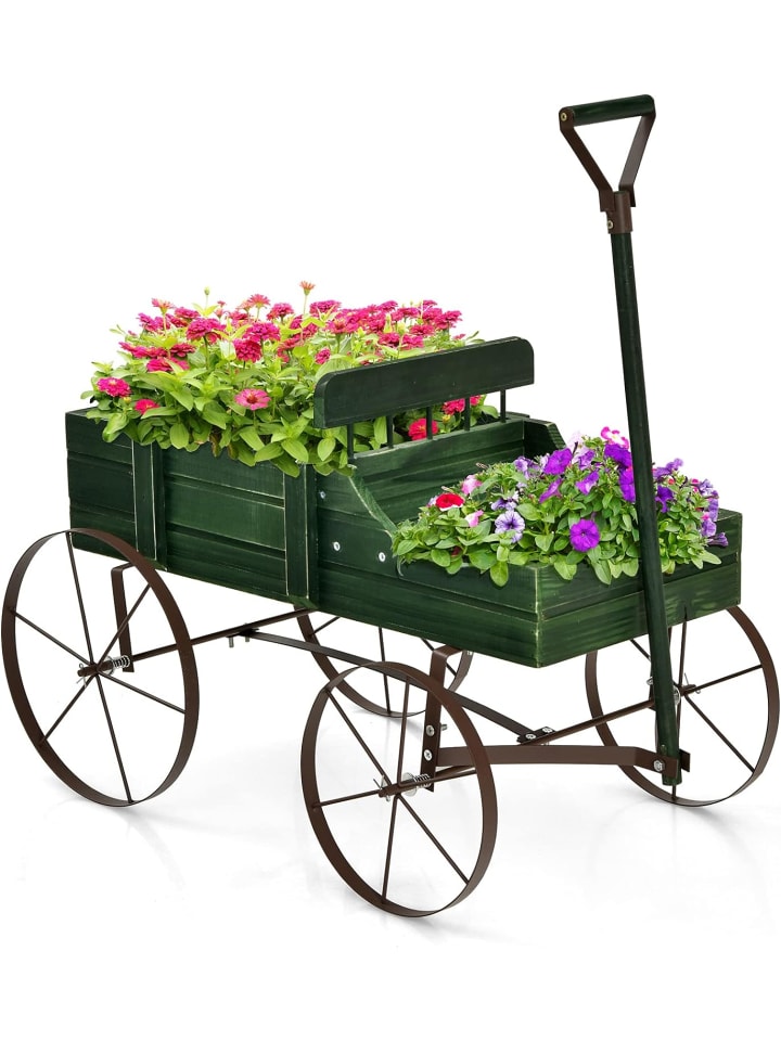 COSTWAY Blumenständer Holzwagen in Grün günstig kaufen onesize