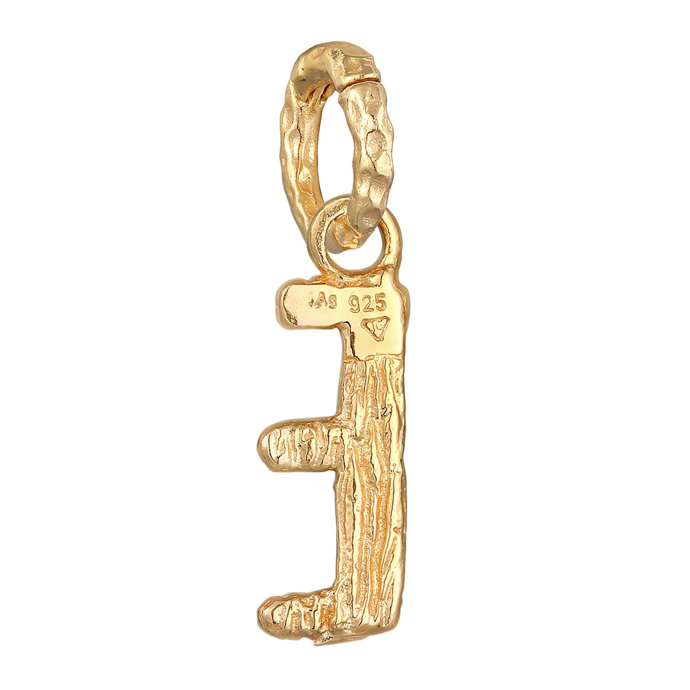 Elli Elli Pendentif Femmes Lettre E Look Organique en argent sterling 925 plaqué or Pendentif