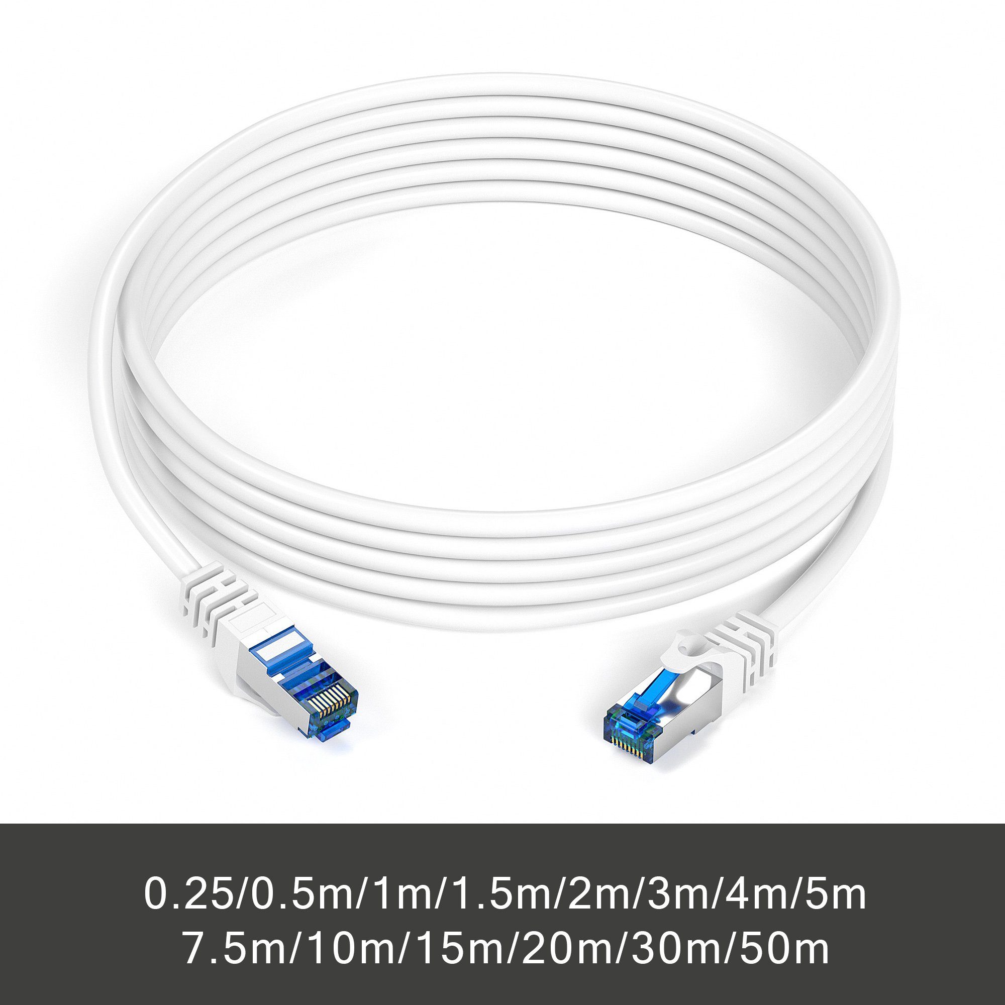 JAMEGA CAT 7 Patchkabel Ethernet RJ45 Netzwerkkabel Rohkabel LAN Kabel LAN-Kabel, CAT.7, RJ-45 Stecker (Ethernet) (25 cm)
