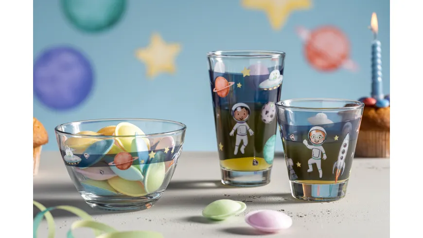 LEONARDO Kinder Trinkglas Bambini Avventura L Weltall