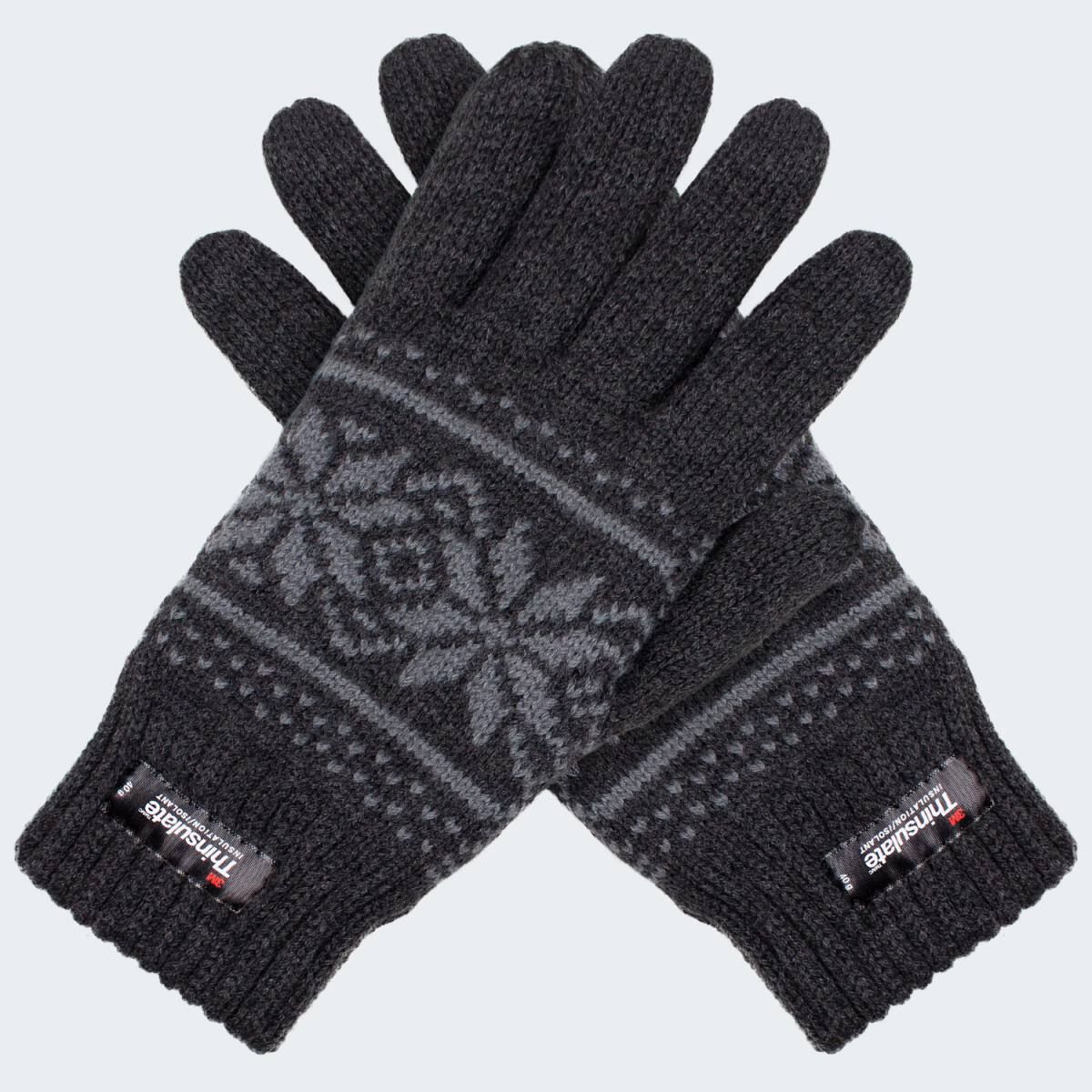 Tarjane AnthracitePattern Thinsulate Strickhandschuhe