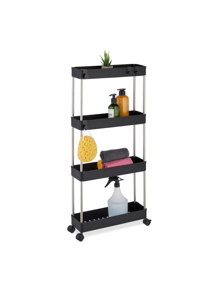 relaxdays Nischenwagen in Schwarz - (B)41,5 x (H)88 x (T)14,5 cm günstig kaufen onesize