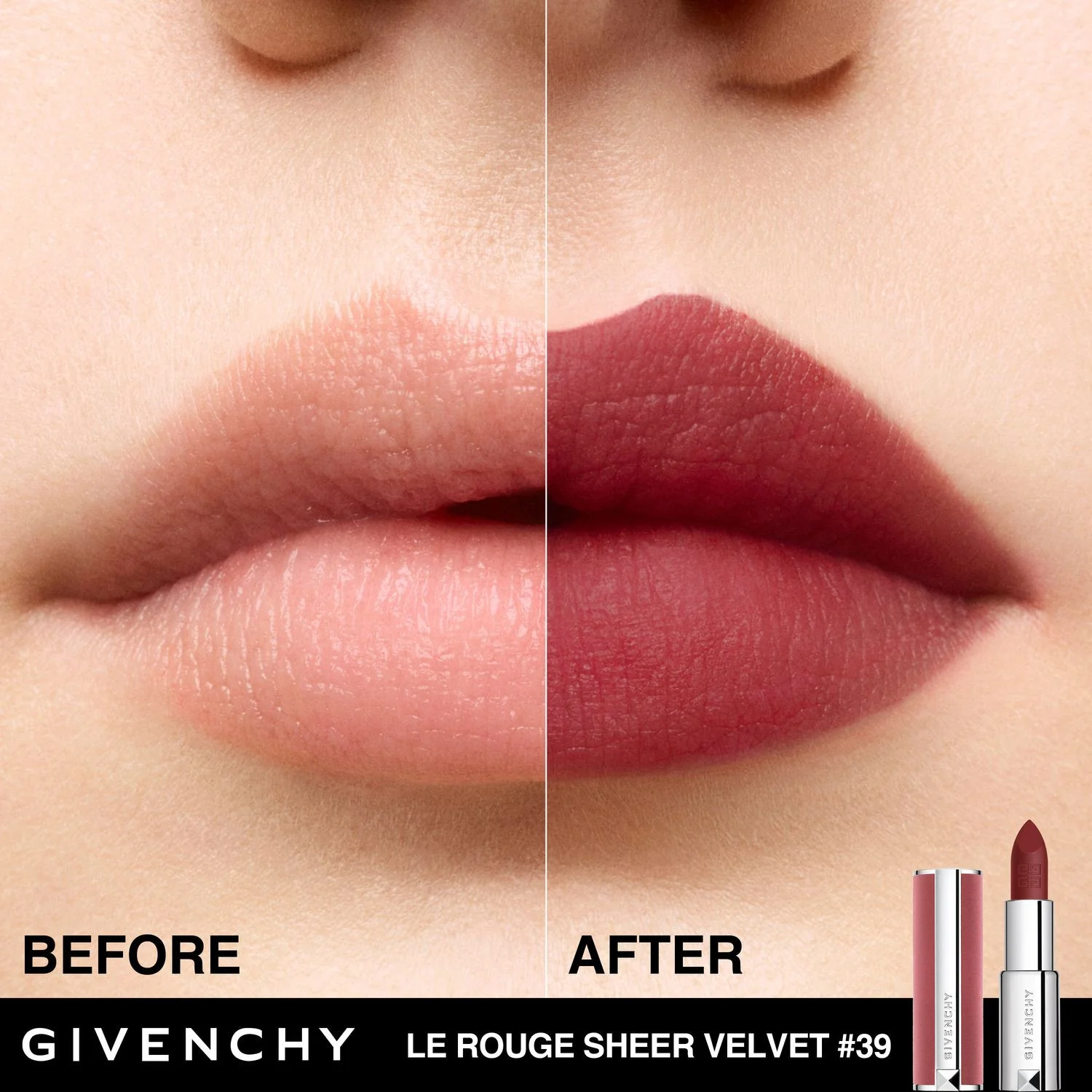 Le Rouge Sheer Velvet Lips - Lápiz labial mate, Lápiz labial