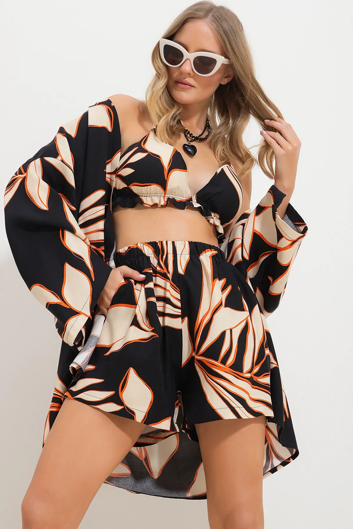 Trend Alaçatı Stili  Zweiteiler - Schwarz - Regular Fit