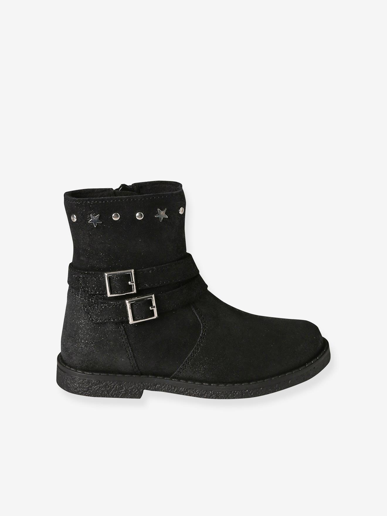 Vertbaudet Warme Mädchen Boots mit Anziehtrick - schwarz