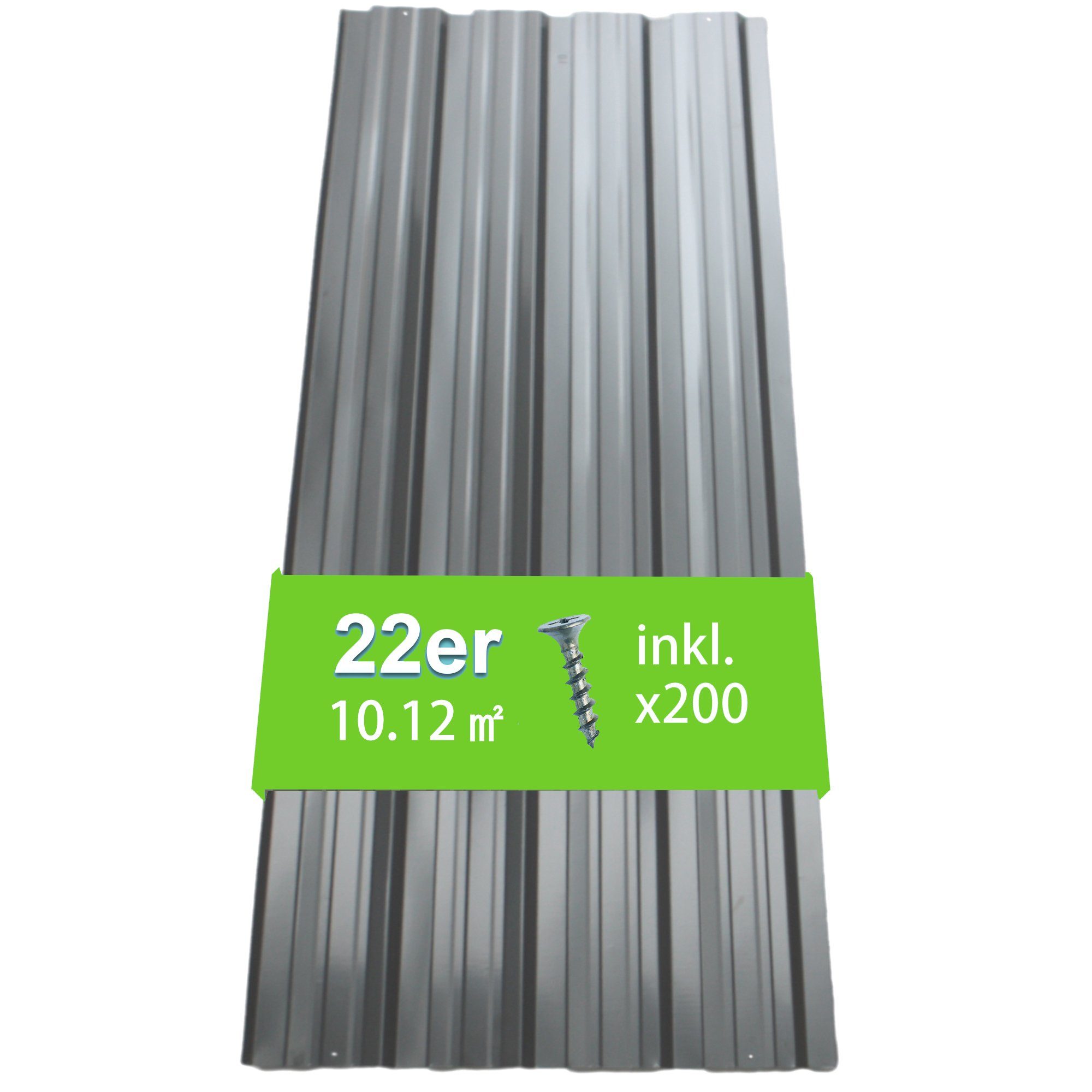 Thanaddo Trapezblech Thanaddo 22er Set Profilblech Trapezblech mit Schraube 10.12m²