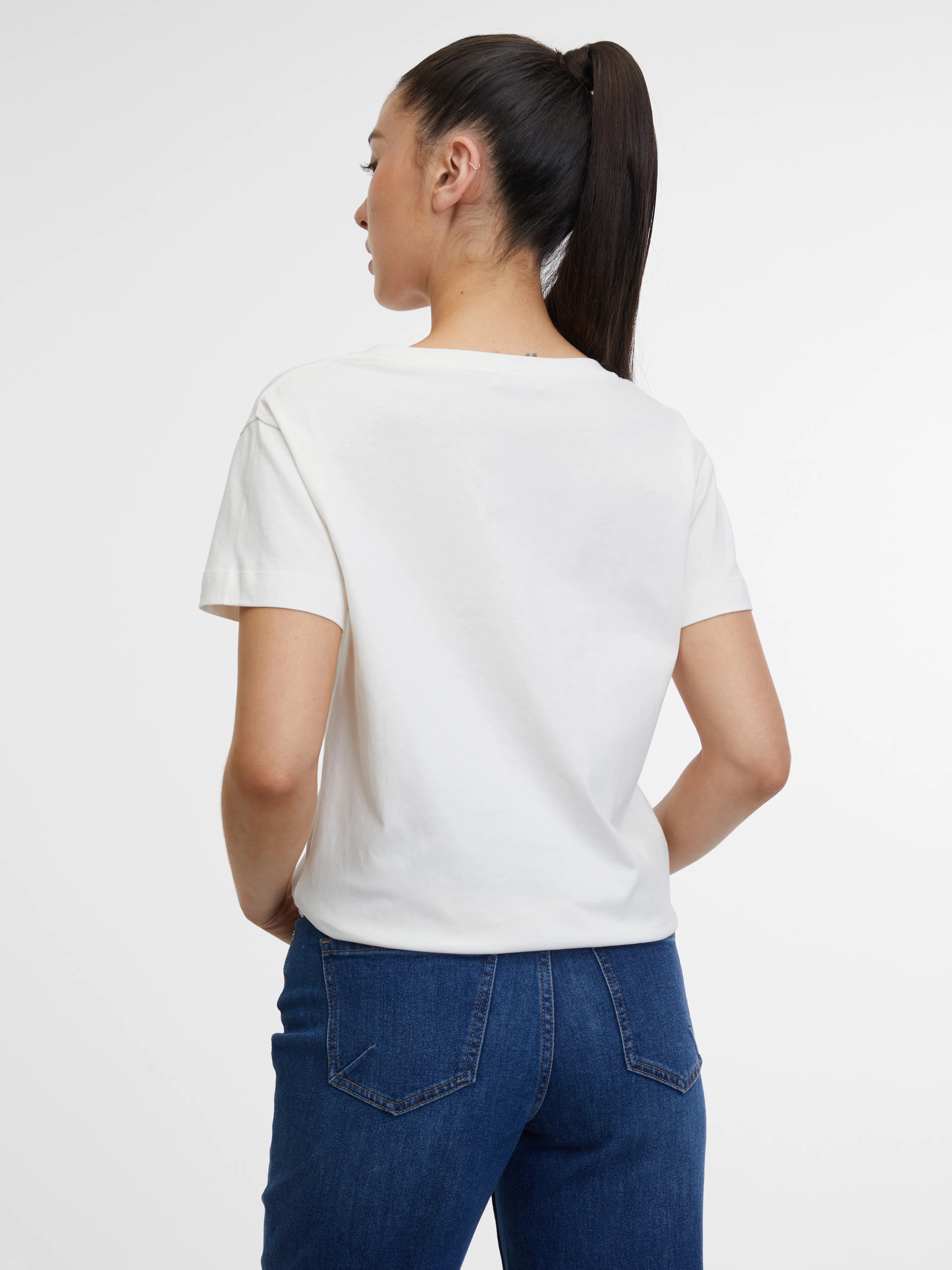 Cremefarbenes Damen-T-Shirt ORSAY