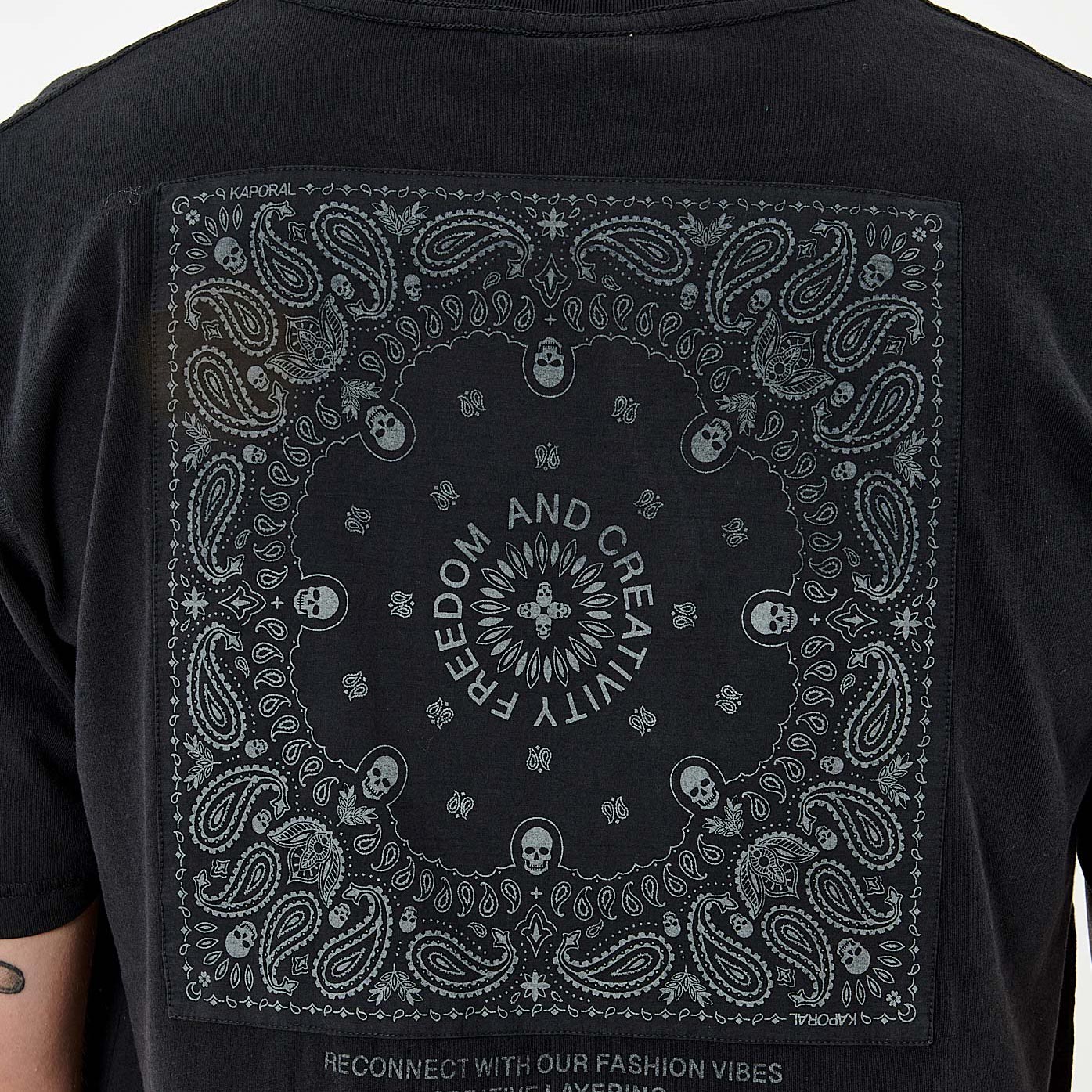 RILES  T-shirt noir homme 100% coton