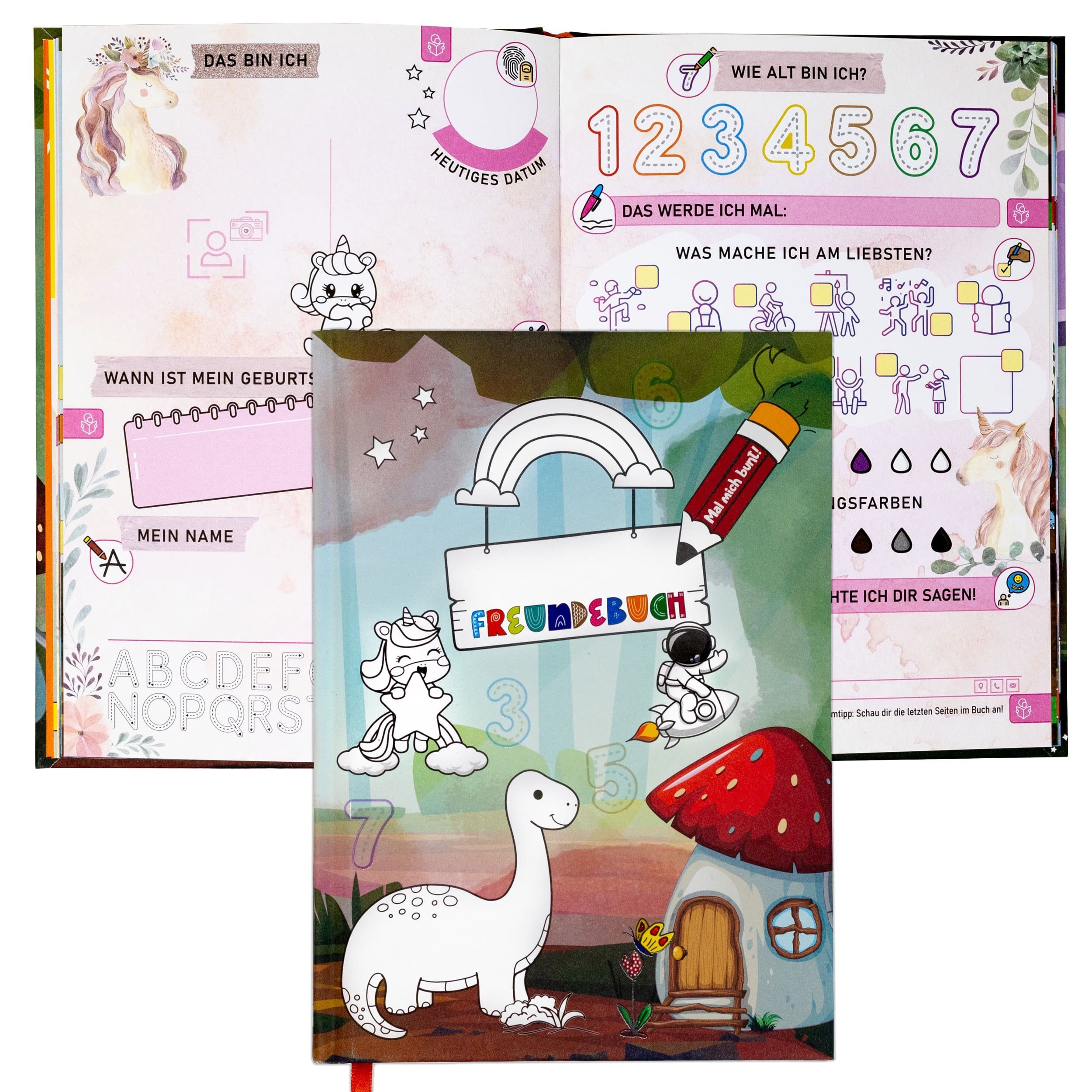 TOBJA Poesiealbum Freundebuch für Kindergarten & Krippe, Individuell gestaltbares Cover, Erinnerungen an Freundschaften