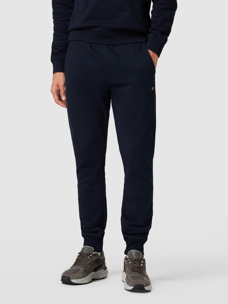 Sweatpants mit Logo-Stitching Modell 'MALIS' in marineblau
