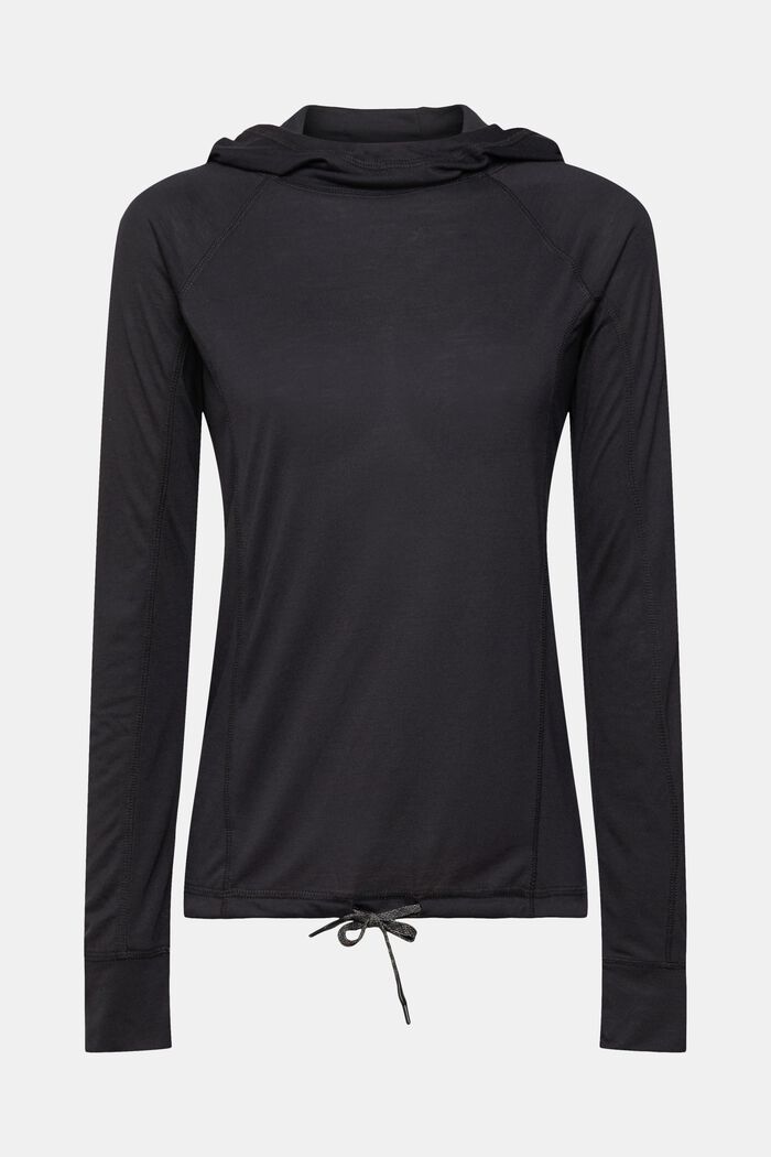 Longsleeve mit Kapuze, LENZING™ ECOVERO™