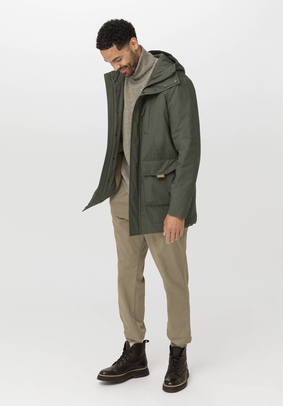 Nature Shell Parka mit Schurwoll-Hanf-Wattierung