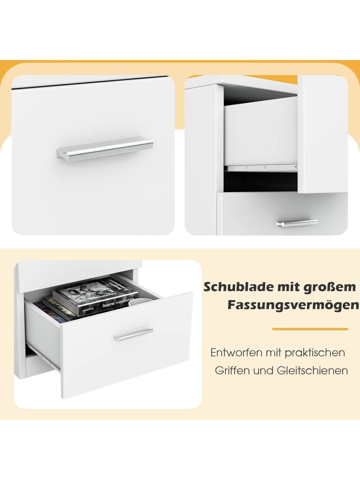 COSTWAY 2er Set Nachtschrank in Weiß günstig kaufen onesize