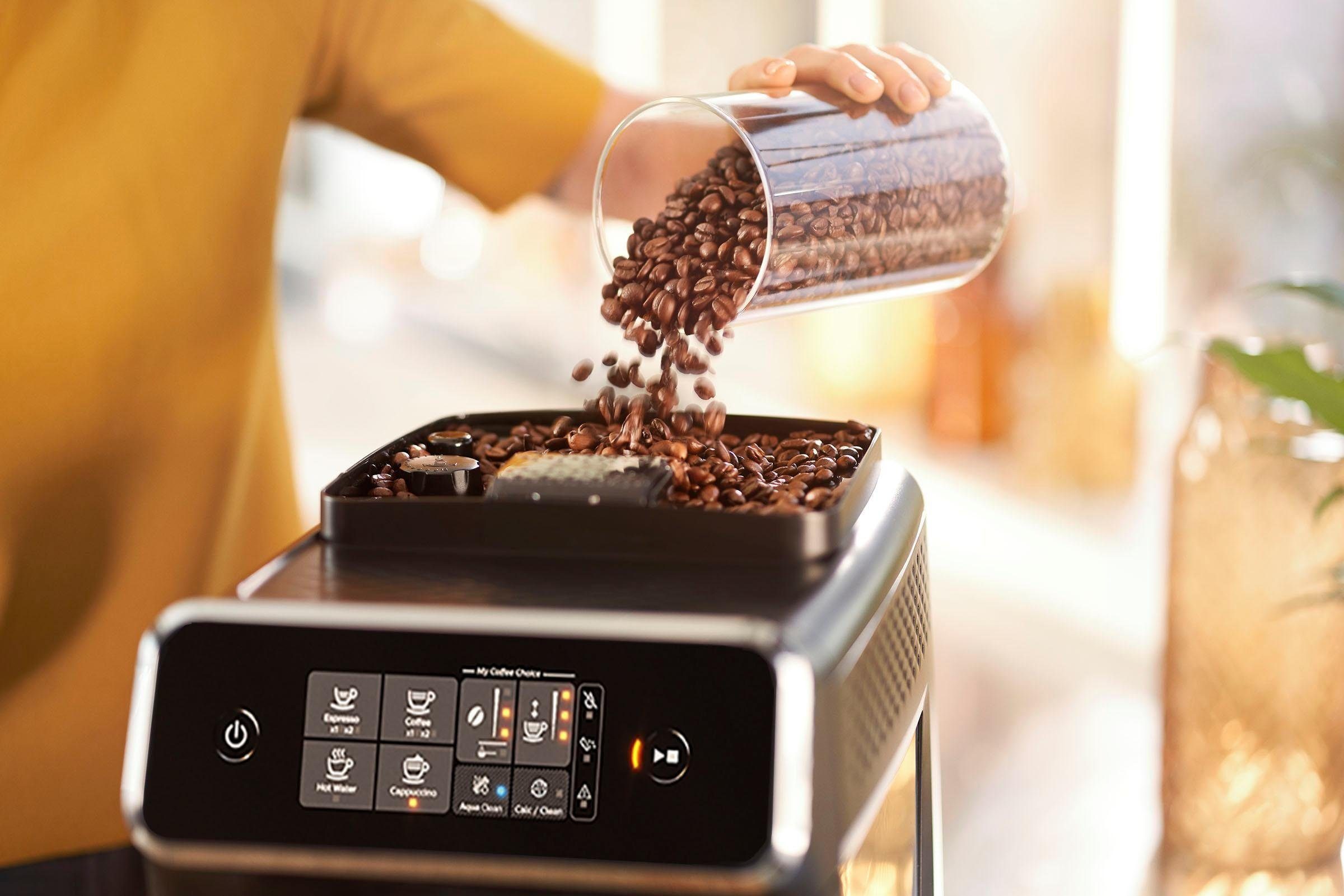 Philips Kaffeevollautomat 2200 Serie EP2236/40 LatteGo, für 3 Kaffeespezialitäten und anpassbarer Stärke, matt-schwarz