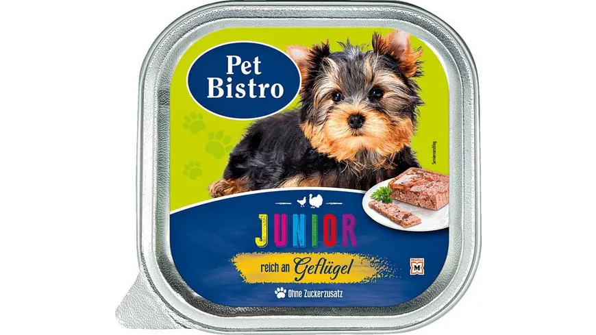 Pet Bistro Hundenassfutter Junior - Pastete reich an Geflügel 150 g