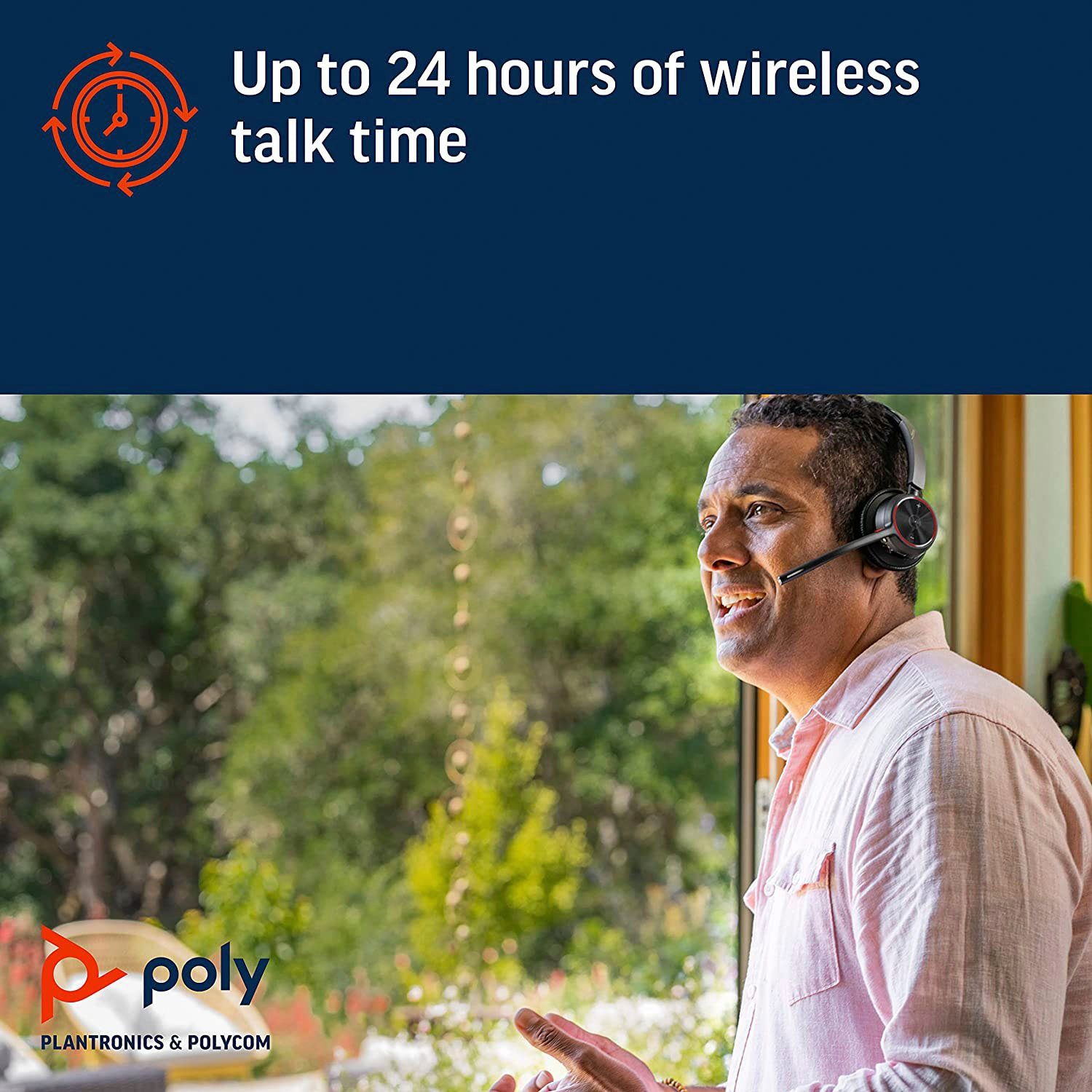Poly Voyager 4320 UC Wireless-Headset (Freisprechfunktion, A2DP Bluetooth, AVRCP Bluetooth, HFP, HSP)